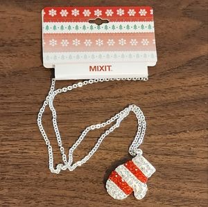 Striped Mitten 24 Inch Pendant Necklace